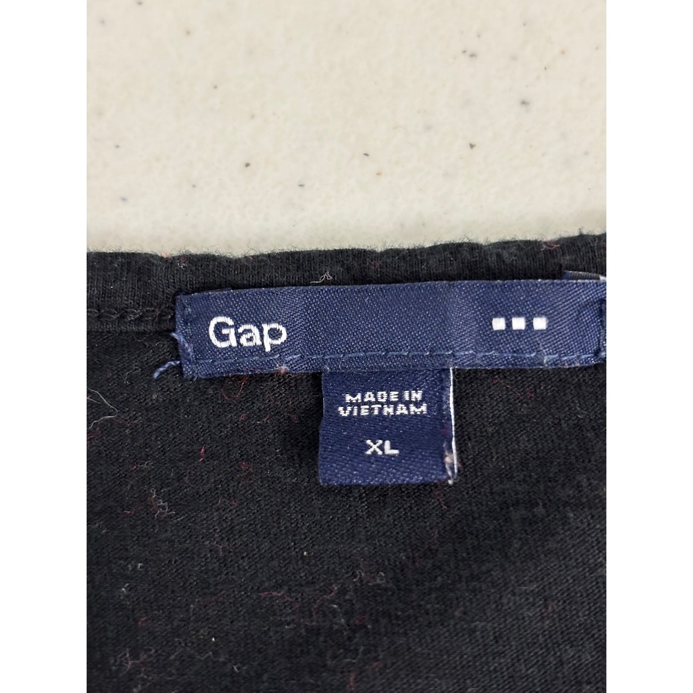 Gap Womens XL Top Bundle Black Smocked Shoulder & Grey Heathered Pocket T-Shirt - Picture 6 of 8